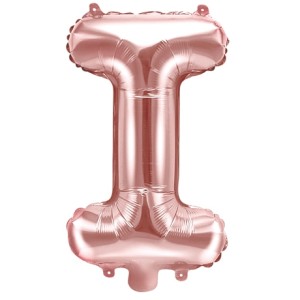 Balon foliowy Różowe Złoto 35 cm Litera I