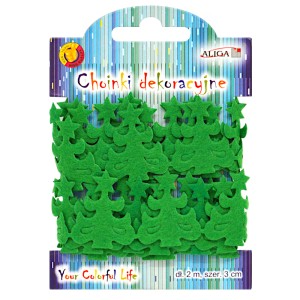 Taśma dekoracyjna Choinki zielone 2m x 3cm