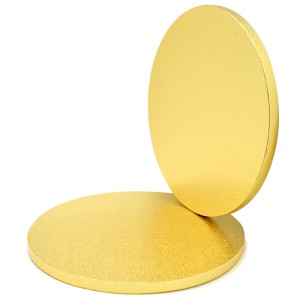 Podkład pod tort okrągły gruby złoty 25cm x 1,2cm