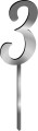 Topper Cyfra 3 - plexi srebrne lustro