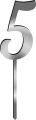 Topper Cyfra 5 - plexi srebrne lustro