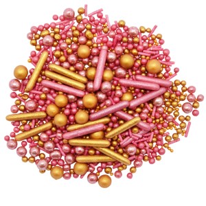 Posypka mix różowo złota30g Mydecor perełki mimoza macaroni dekoracje na tort