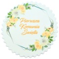 Tabliczka Pierwsza Komunia Święta z masy cukrowej 1 szt kwiaty