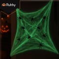 Pajęczyna Halloween świecąca w ciemności+20 pająków