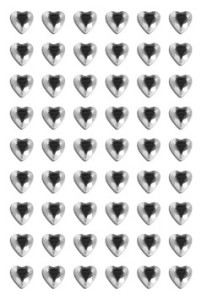 Serca samoprzylepne cristal 6 mm 63szt