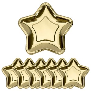 Talerzyki papierowe Gwiazdki Złote 18cm 6 szt