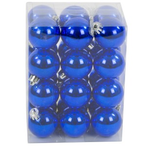 Bombki plastikowe 40mm Niebieskie 24 sztuki 