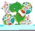 Zestaw balonów Dinozaury Zielony 5 sztuk 