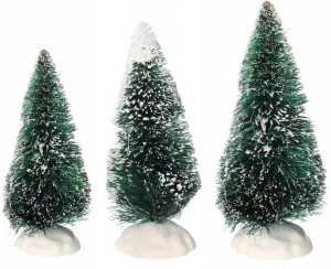 Choinki dekoracyjne zielone 3 szt 6cm, 9cm, 12cm