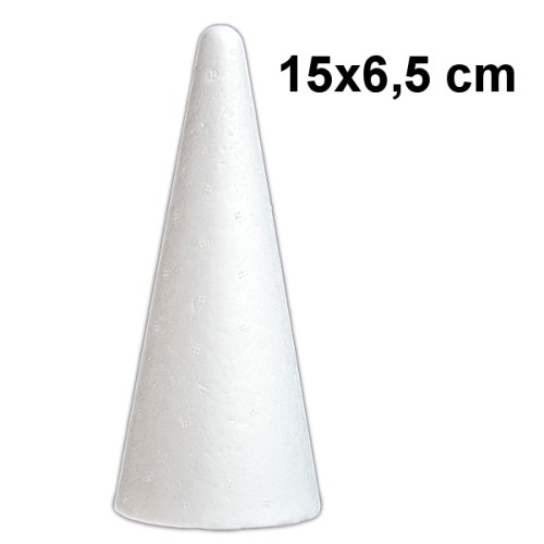 Stożek Styropianowy 15 x 6,5 cm