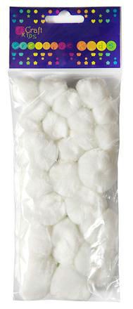 Pompony akrylowe mix Biale 24szt KSPO-004
