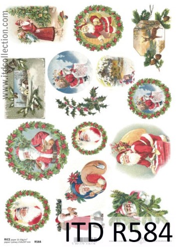 Papier decoupage ryżowy R584 A4