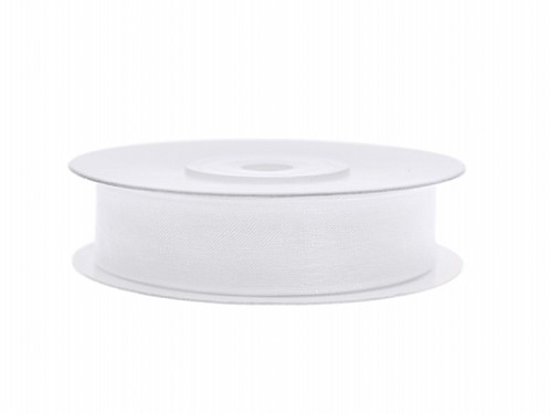Wstążka szyfonowa 12 mm Biała 008