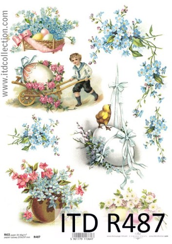 Papier decoupage ryżowy R487 A4