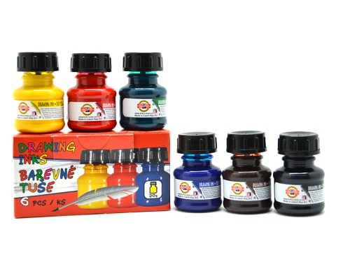 Tusz Kreślarski zestaw 6x20g KOH-I-NOOR