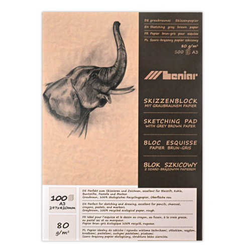 Blok szkicowy szary EKO 100 ark. 80g A3