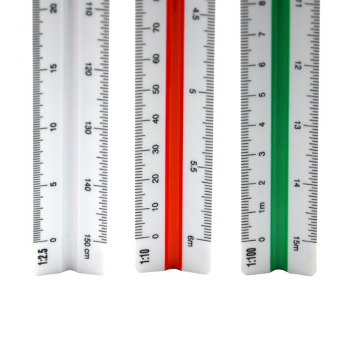 Linijka skalówka trójboczna 30cm Student Leniar