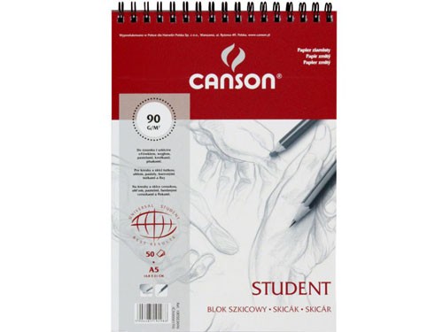 Blok szkicowy Canson A5 Student na spirali 50k
