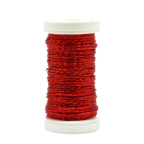 Drut florystyczny karbowany 0,3mm 50g Czerwony