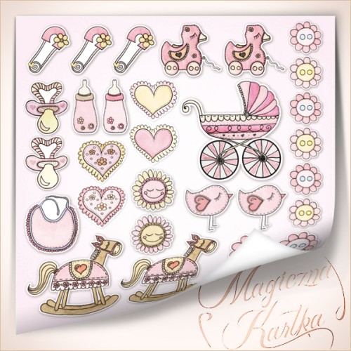 Papier do scrapbookingu MK Malutkie Szczęścia 017