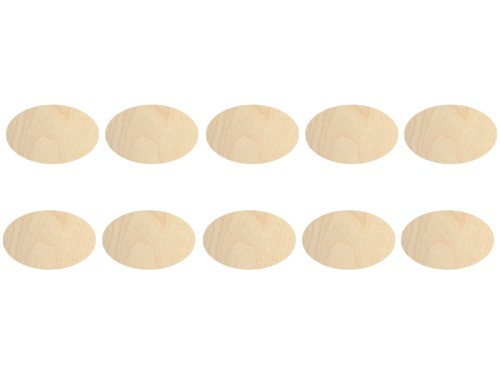 Elipsa plakietki ze sklejki owal 5,5x3,5cm 10 szt