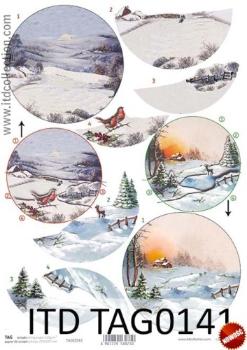 Przekładka papier do bombek decoupage TAG0141