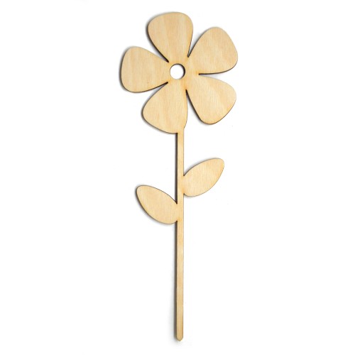 Kwiatek ze sklejki na patyku nr.2 wys.18,5 cm
