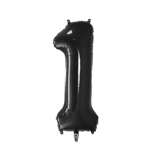 Balon foliowy Czarny 85 cm cyferka 1