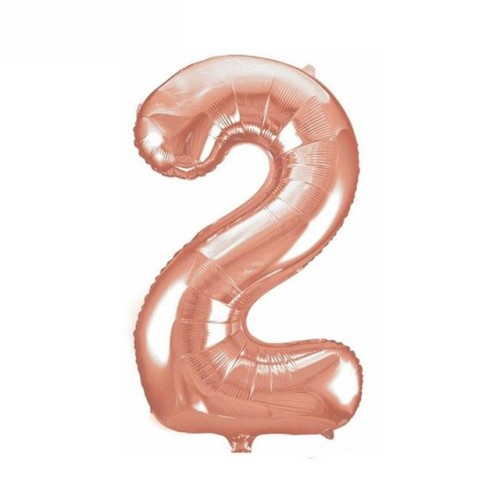Balon foliowy Różowo złoty 85 cm cyfra 2