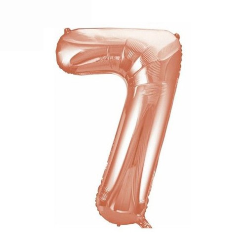 Balon foliowy Różowo złoty 85 cm cyfra 7