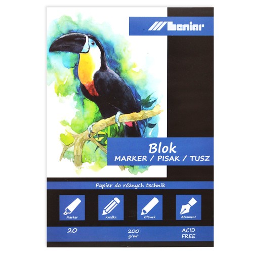 Blok do markerów Leniar 200g 20 ark. A4