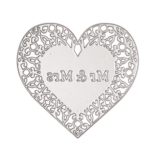Wykrojnik DpCraft - Serce ażurowe Mr&Mrs 079