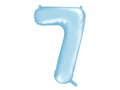 Balon foliowy Pastelowy Niebieski 85 cm cyfra 7