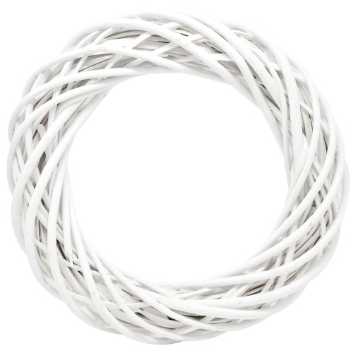 Wianek wiklinowy Biały 25 cm