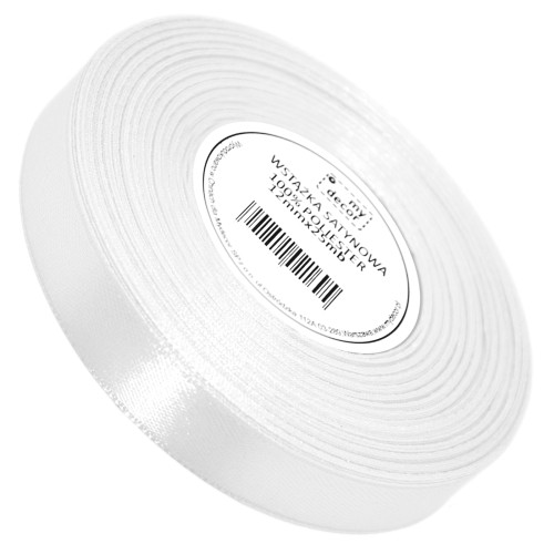 Wstążka Satynowa 12 mm 3001 Biała