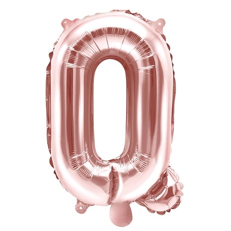 Balon foliowy Różowe Złoto 35 cm Litera Q