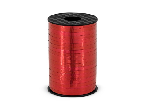 Wstążka plastikowa 5mm x 225m Czerwona Metal