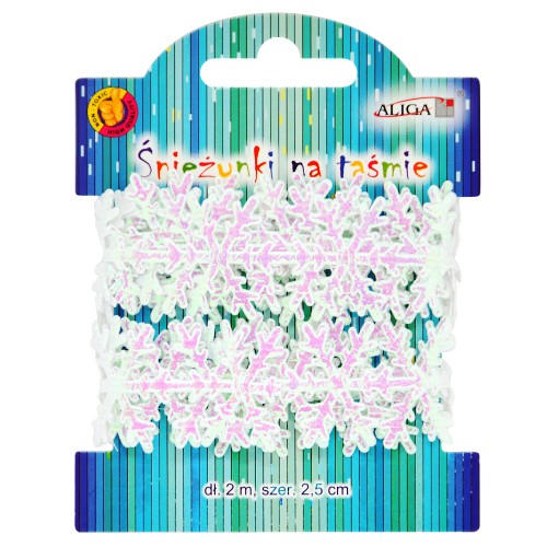 Śnieżynki na taśmie 2,5 cm x 2 m TC-6205