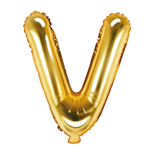 Balon foliowy Złoty 35 cm litera V