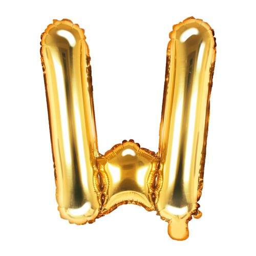 Balon foliowy Złoty 35 cm litera W