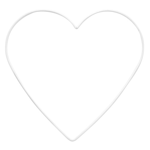 Metalowe serce z drutu białe 20 cm