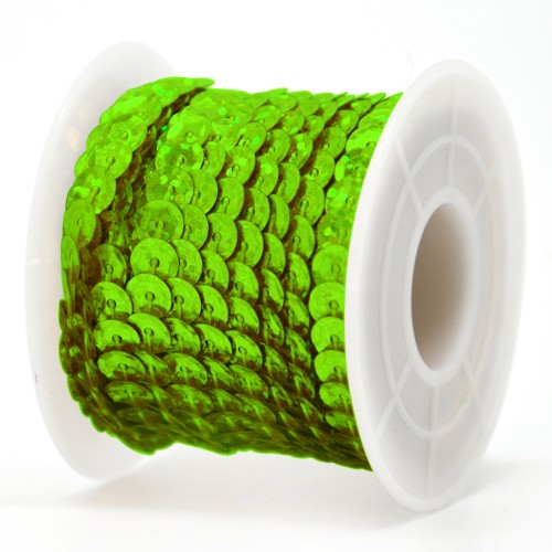 Taśma cekinowa 6 mm x 9 m Jasnozielony D10