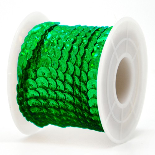 Taśma cekinowa 6 mm x 9 m Zielony D4