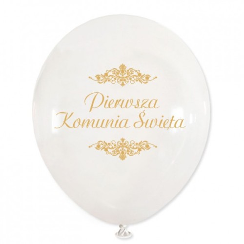 Balon 30 cm Pierwsza Komunia Święta Biały BAL72