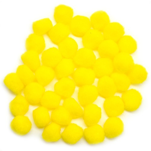 Pompony 2 cm Żółte 60 szt POM-406