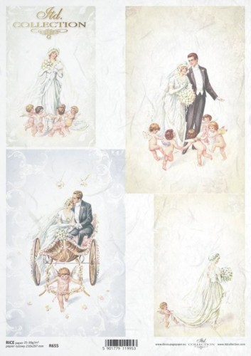 Papier decoupage ryżowy R655 A4