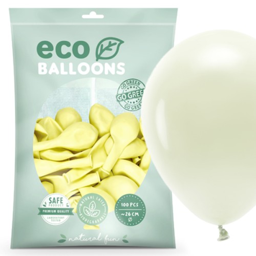 Balony ECO pastelowe 100 szt Kremowy