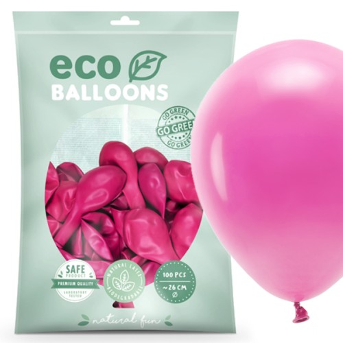 Balony ECO pastelowe 100 szt Fuksja