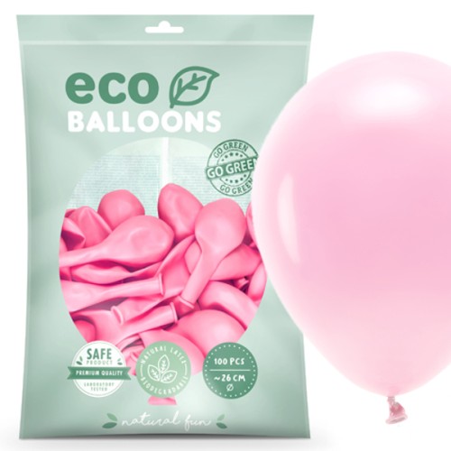 Balony ECO pastelowe 100 szt J.Różowy