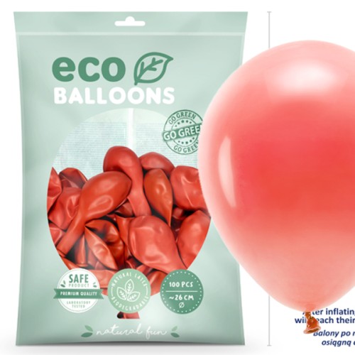 Balony ECO pastelowe 100 szt Koralowy